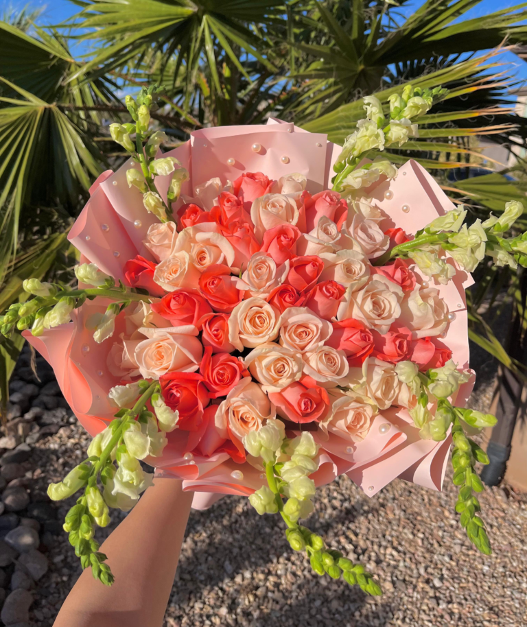 Hand-tied rose bouquet from Petalitos Shop, local flower delivery in St. George, Utah
